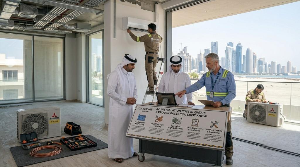 AC installation cost in Qatar - Gateway Qatar authorised Mitsubishi Electric dealer Doha
