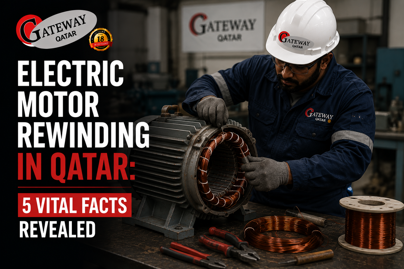 Electric motor rewinding in Qatar - Gateway Qatar electrical engineering services Doha