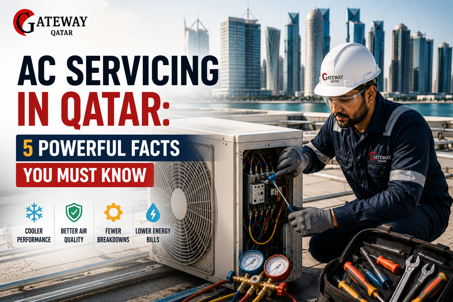 AC servicing in Qatar - Gateway Qatar authorised Mitsubishi Electric dealer HVAC technician Doha