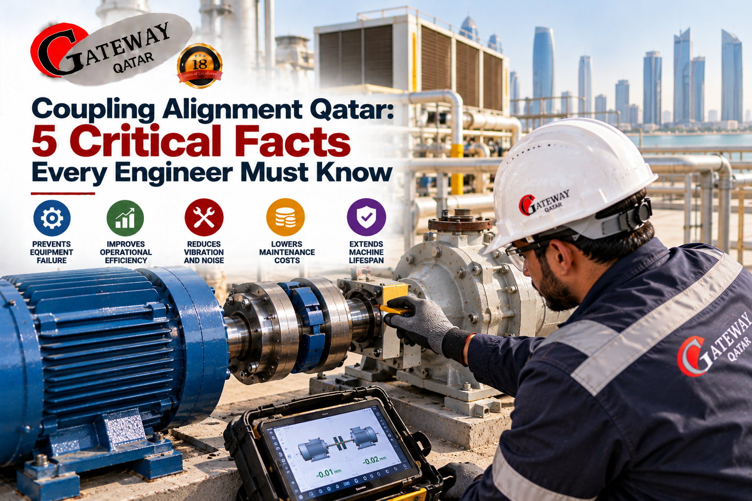 Coupling alignment Qatar - Gateway Technologies precision laser coupling alignment service for rotating equipment Qatar