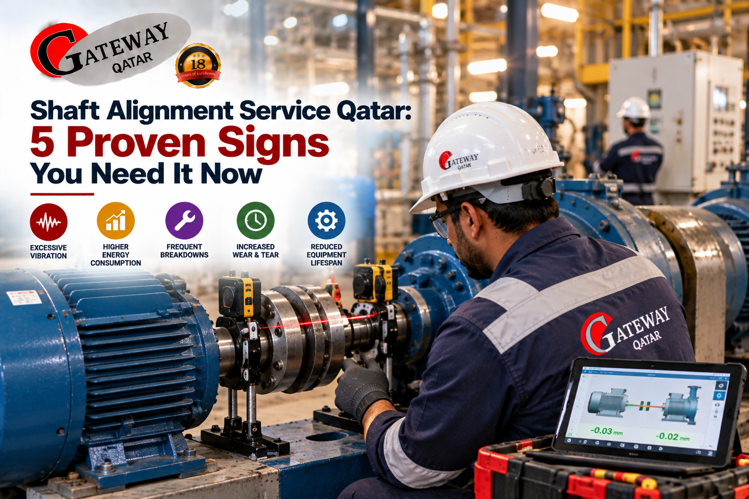 Shaft alignment service Qatar - Gateway Technologies precision laser shaft alignment for motors pumps and rotating equipment Qatar