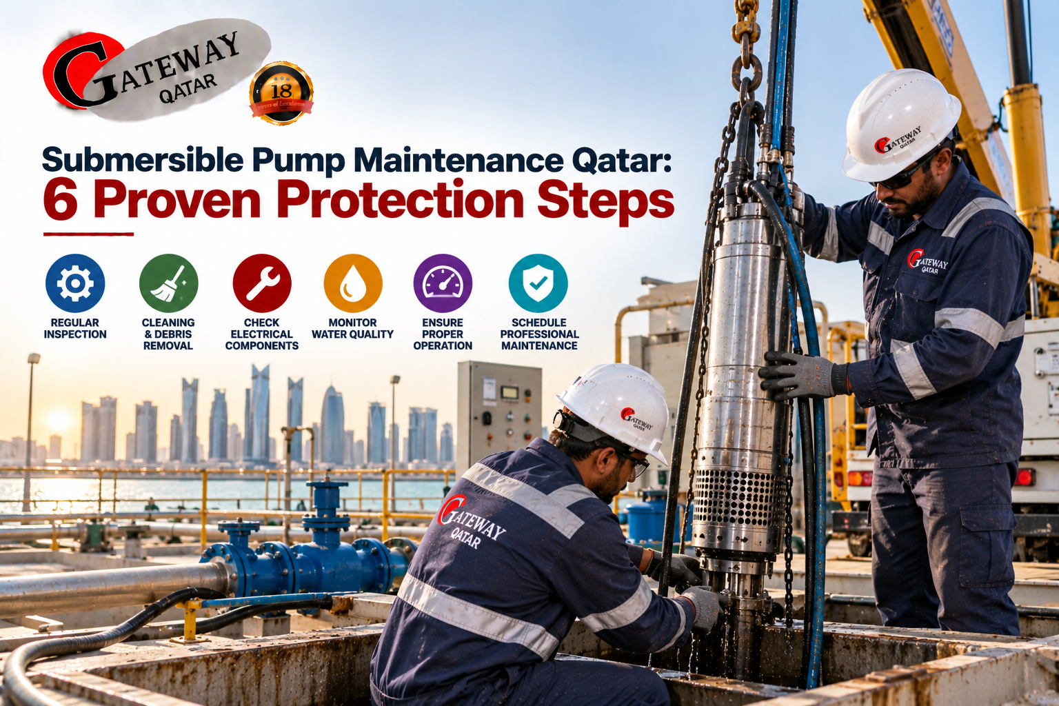 Submersible pump maintenance Qatar - Gateway Technologies professional pump maintenance and motor winding workshop Qatar